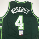 Signed SIDNEY MONCRIEF Milwaukee Green/White Jersey PSA COA Auto
