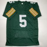 Autographed/Signed Paul Hornung Green Bay Green Stat Jersey JSA COA