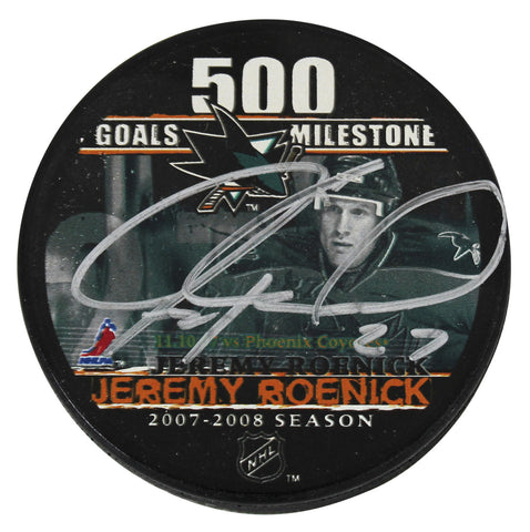 Coyotes Jeremy Roenick Signed 500 Goal Milestone Commemorative Puck BAS #BK12651