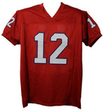 Jim Kelly Autographed/Signed Pro Style Red XL Jersey JSA 11965