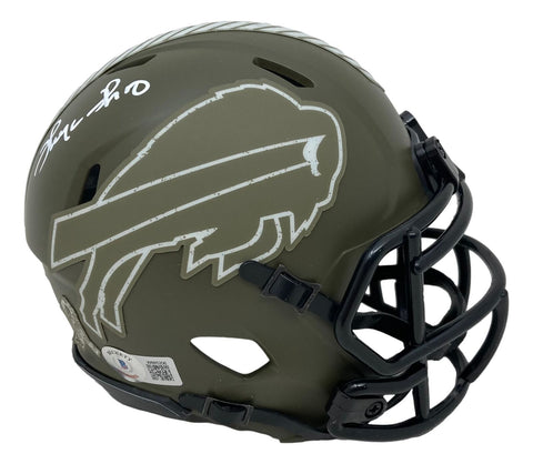 Thurman Thomas Signed Buffalo Bills Salute To Service Mini Speed Helmet BAS ITP