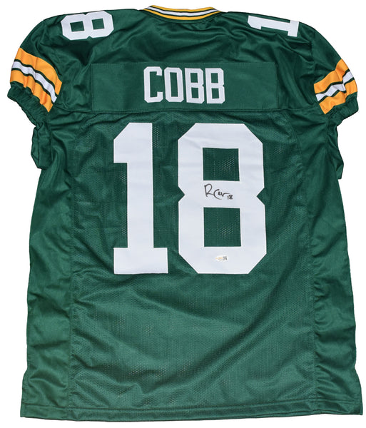 RANDALL COBB AUTOGRAPHED GREEN BAY PACKERS #18 GAME CUT JERSEY JSA
