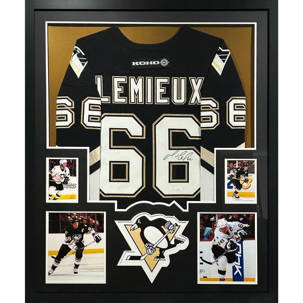 Mario Lemieux Autographed Signed Framed Penguins Jersey JSA