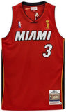 Framed Dwyane Wade Miami Heat Signed Red Mitchell & Ness Authentic Jersey