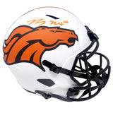 Bo Nix Denver Broncos Signed Riddell Lunar Replica Helmet BAS Beckett