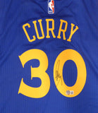 Warriors Stephen Curry Autographed Signed Blue Nike Jersey Beckett QR #AB01380