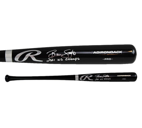 Brian Snitker Signed Atlanta Braves Rawlings Black MLB Bat With "WS Champs" Insc