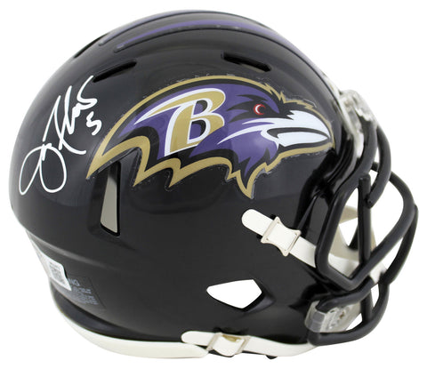 Ravens Joe Flacco Authentic Signed Speed Mini Helmet BAS Witnessed