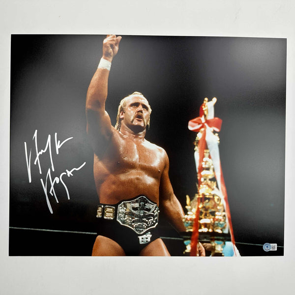 Autographed/Signed Hulk Hogan 16x20 WWE WWF Hulkamania Photo Beckett BAS COA #6