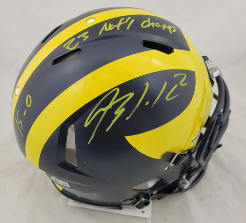 Blake Corum Autographed Michigan Wolverines F/S Speed Authentic Helmet 2 Inscriptions
