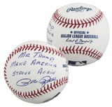 Pete Rose "Mr Trump Make America Strong Again" Signed OML Baseball BAS #BV01137