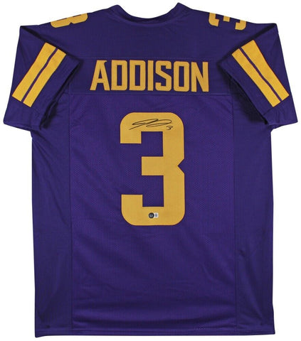 Jordan Addison Signed Minnesota Vikings Color Rush Jersey (Beckett) Ex-USC W.R.
