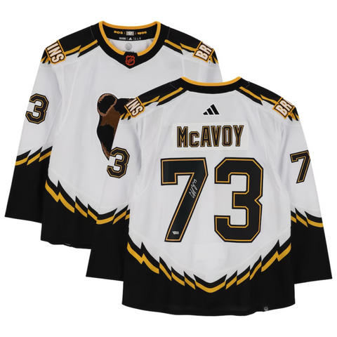 Charlie MCAvoy Autographed Bruins Authentic 2023 Reverse Retro Jersey Fanatics