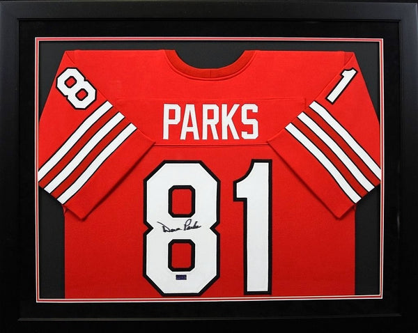 DAVE PARKS SIGNED TEXAS TECH RED RAIDERS #81 FRAMED JERSEY COA