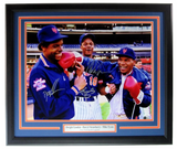 Gooden/Darryl Strawberry/Mike Tyson Signed 16x20 Photo Mets Framed JSA 180512