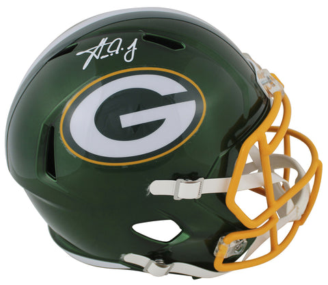 Packers Aaron Jones Signed Flash Full Size Speed Rep Helmet BAS Witnessed