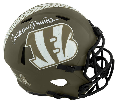 Anthony Munoz Signed Bengals SALUTE Riddell Full Size Replica Helmet - (SS COA)