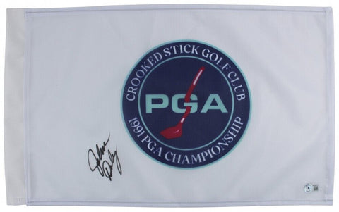 John Daly Signed 1991 PGA Championship Pin Flag (Beckett) 1st Major Tourney Win