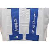 Danny White Autographed Pro Style White Jersey Insc. Beckett 44379