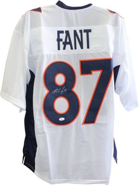 Noah Fant Autographed/Signed Pro Style Size XL White Jersey JSA 59368