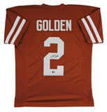 Texas Matthew Golden Authentic Signed Burnt Orange Pro Style Jersey BAS Witness