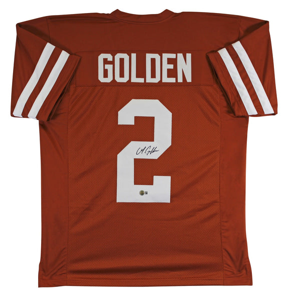 Texas Matthew Golden Authentic Signed Burnt Orange Pro Style Jersey BAS Witness