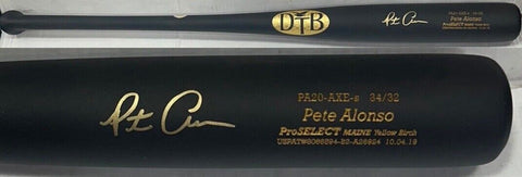 Pete Alonso Mets Signed DTB Dove Tail Axe Game Model Bat Mint Auto MLB Fanatics
