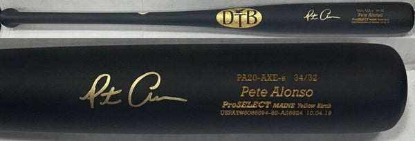 Pete Alonso Mets Signed DTB Dove Tail Axe Game Model Bat Mint Auto MLB Fanatics