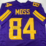 Autographed/Signed Randy Moss Minnesota Color Rush Purple Jersey Beckett BAS COA