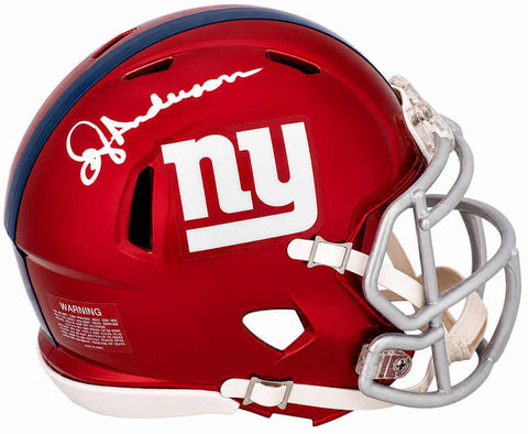 Ottis Anderson Signed Giants FLASH Riddell Mini Helmet - (In White) - (SS COA)