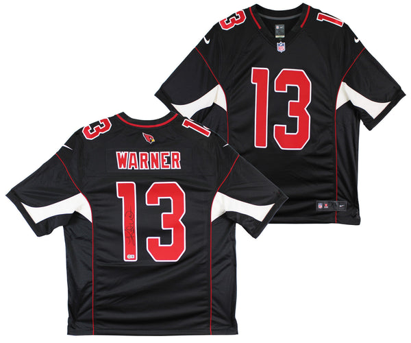 Cardinals Kurt Warner Authentic Signed Black Nike Game Jersey BAS Witnessed