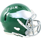 Devonta Smith Autographed Philadelphia Eagles Mini Helmet 74 TB Beckett W 58585