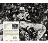 Joe Namath, Don Maynard Signed NY Jets Unframed 16x20 '68 SB B&W Photo - 24 Sigs