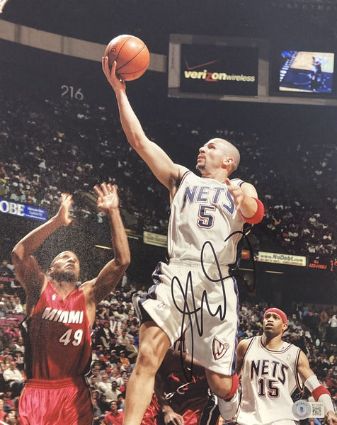 Jason Kidd Autographed Signed Framed New Jersey Nets Jersey PSA