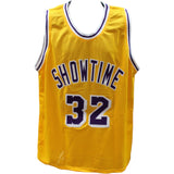 Magic Johnson Autographed/Signed Pro Style Yellow Jersey Beckett 43968