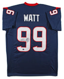 J.J. Watt Authentic Signed Navy Blue Pro Style Jersey Autographed BAS Witnessed