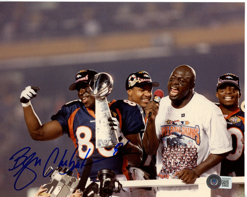 Byron Chamberlain Autographed/Signed Denver Broncos 8x10 Photo Beckett 55828