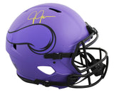 Vikings Justin Jefferson Signed Rave F/S Speed Proline Helmet W/ Case BAS Wit