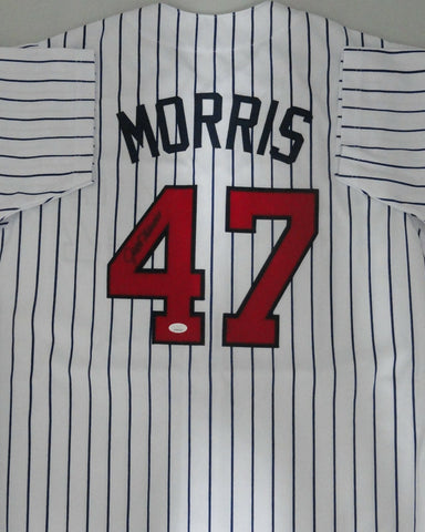 Twins JACK MORRIS Signed Custom Replica Minnesota Pinstripe Jersey AUTO - JSA