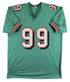 Jason Taylor Authentic Signed Teal Pro Style Jersey Autographed BAS #BS78060