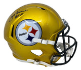 Mean Joe Greene Signed Steelers Full Size Flash Speed Replica Helmet HOF 87 BAS