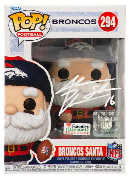 Jim Plummer Signed Broncos Santa Funko Pop Doll #294 w/Snake - (SCHWARTZ COA)