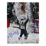 Tedy Bruschi Signed New England Patriot 16x20 Photo (Beckett) 3xSuper Bowl Champ