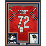 FRAMED Autographed/Signed WILLIAM PERRY Refrigerator 33x42 Orange Jersey JSA COA