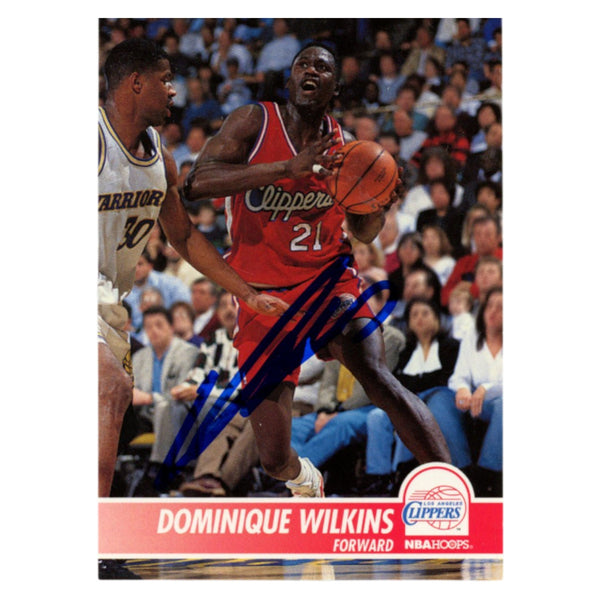 Dominique Wilkins Autographed 1994 NBA Hoops #97 Trading Card Beckett 54232