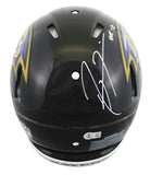Ravens Ray Lewis "HOF 18" Signed Full Size Speed Proline Helmet W/ Case BAS Wit