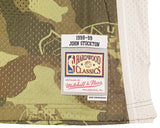 JAZZ JOHN STOCKTON AUTOGRAPHED GREEN M&N 1998-99 GHOST JERSEY L BECKETT 224348