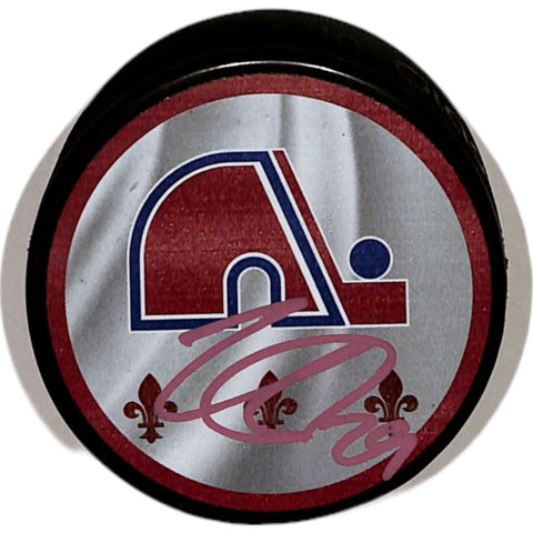 Nate MacKinnon Signed Colorado Avalanche Reverse Retro Hockey Puck JSA 43455