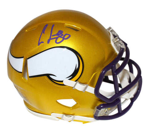 Cris Carter Autographed Minnesota Vikings Mini Helmet Flash Beckett 40628