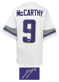 J.J. (JJ) McCarthy Signed White Alternate Custom Football Jersey - (BECKETT COA)